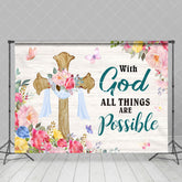 Aperturee - Aperturee Floral With God All Things Possible Easter Backdrop